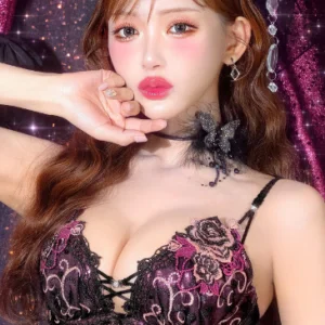 glitter rose tiara bra & t back