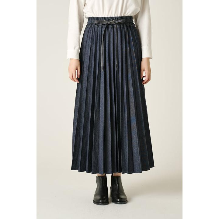 long pleats denim skirt long pleats denim skirt