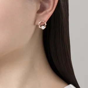 cherry blossom pierced earring [18k pink gold]