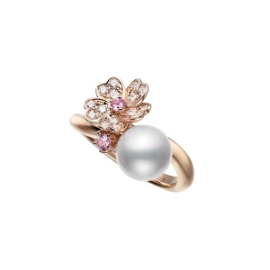 cherry blossom and pearl ring [18k pink gold]
