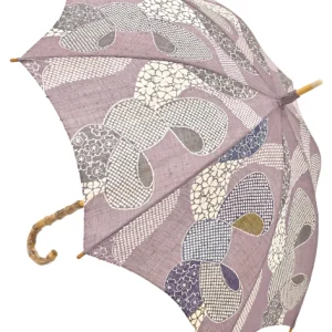 natural linen stencil dyed parasol cherry blossom knot
