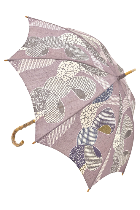 natural linen stencil dyed parasol cherry blossom knot natural linen stencil dyed parasol cherry blossom knot