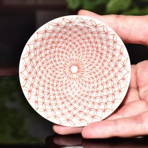 kyo yaki sometsuke sakazuki sake cup “red shippo”