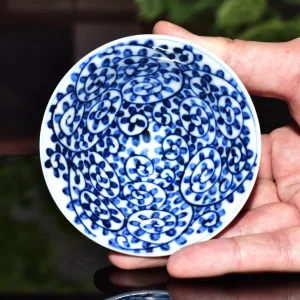 kyo yaki sometsuke sakazuki sake cup “octopus arabesque”