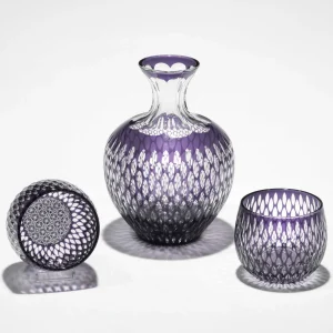 edo kiriko “kome tsunagi” sake set grape