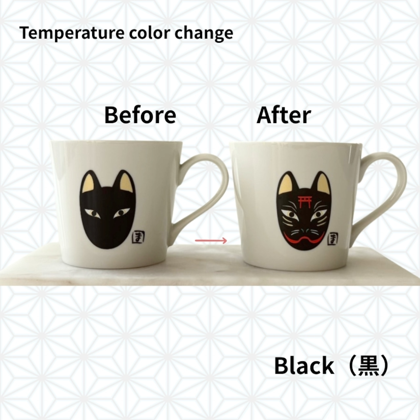 thermochromic mug ”inari’s sacred fox” (color changes with warm) thermochromic mug ”inari’s sacred fox” (color changes with warm)