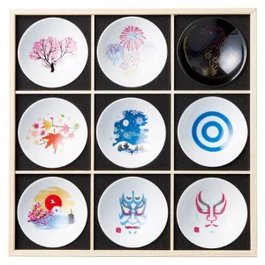 thermochromic sake cup 9pc set (color changes with cool)