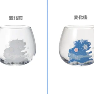 thermochromic wobbly glass “snowfall” (color changes with cool)