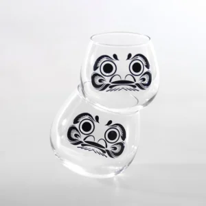 thermochromic wobbly glass “daruma” large (color changes with cool)