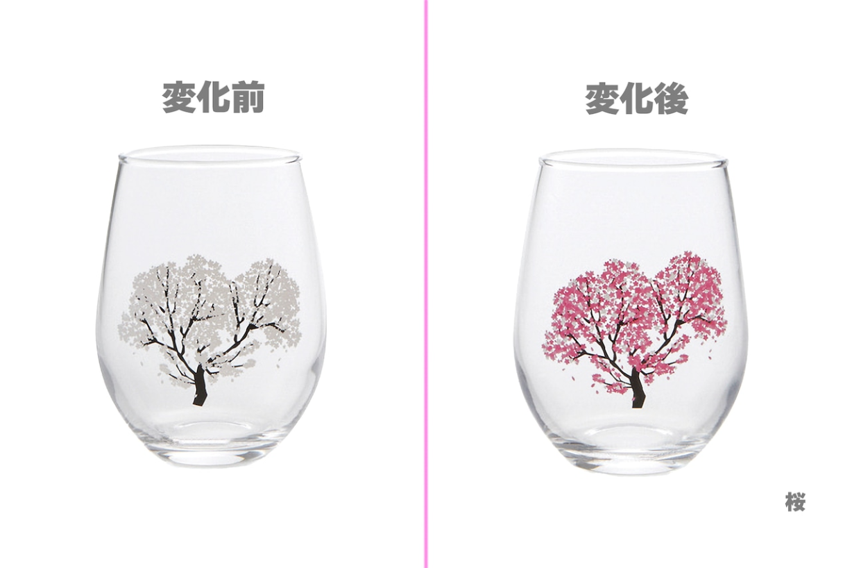 thermochromic free glass “sakura” (color changes with cool) thermochromic free glass “sakura” (color changes with cool)