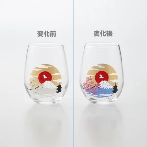 thermochromic free glass “mt.fuji” (color changes with cool)