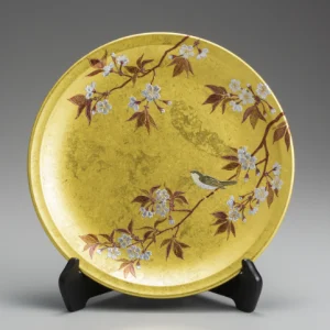 [goldsmithing / made to order] decorative plate "sakura and nightingale”