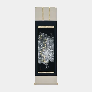 [certificate included / order to make] “peacock” hanging scroll