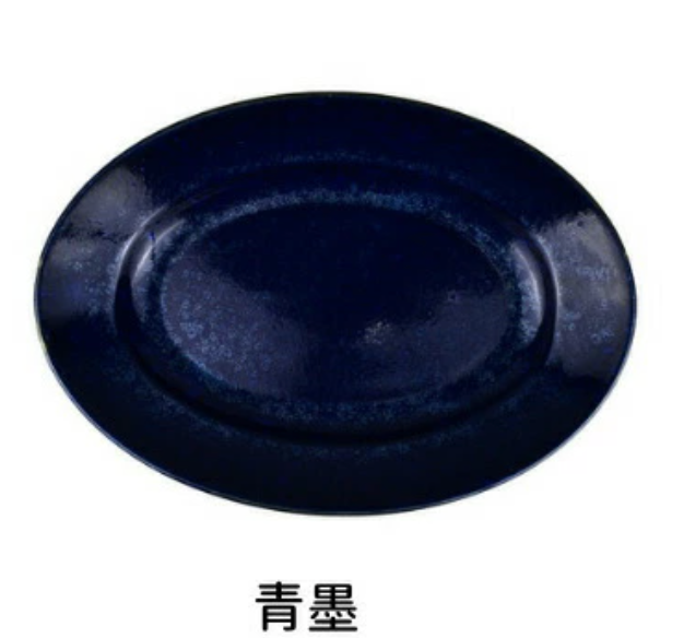 kyo yaki flower crystal small oval plate kyo yaki flower crystal small oval plate