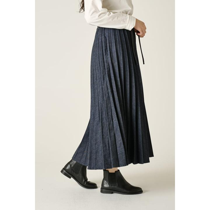 long pleats denim skirt long pleats denim skirt