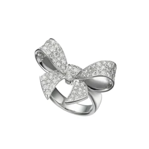 bow charm ring [18k white gold]