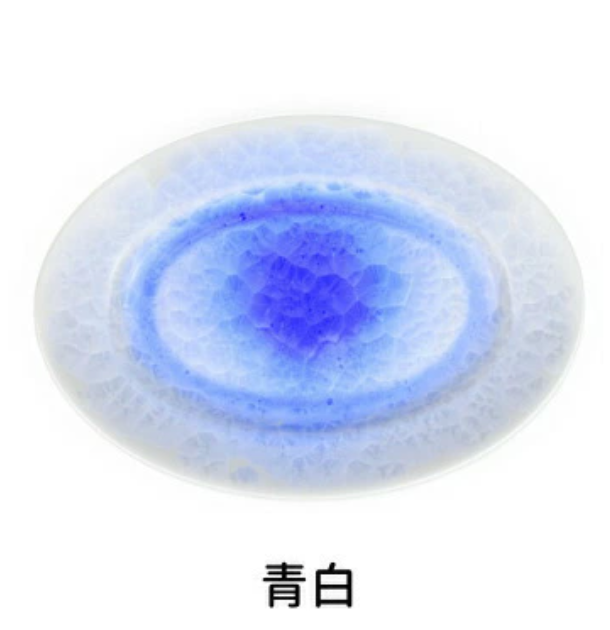 kyo yaki flower crystal small oval plate kyo yaki flower crystal small oval plate