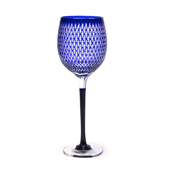 edo kiriko “kome tsunagi” wine glass edo kiriko “kome tsunagi” wine glass