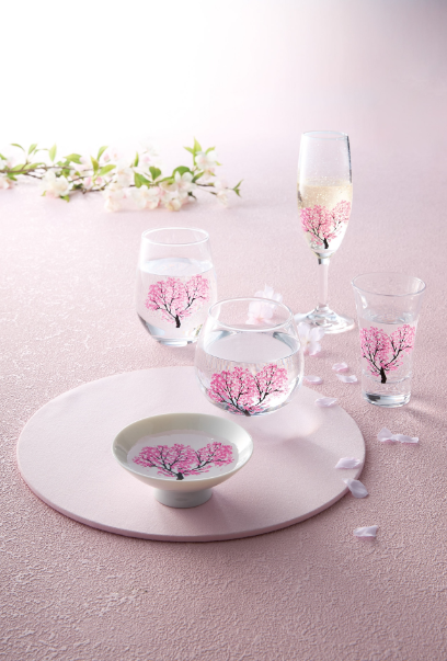 thermochromic free glass “sakura” (color changes with cool) thermochromic free glass “sakura” (color changes with cool)