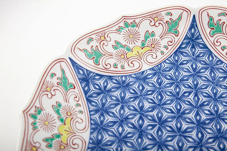 ironabeshima hemp leaf pattern plate ironabeshima hemp leaf pattern plate