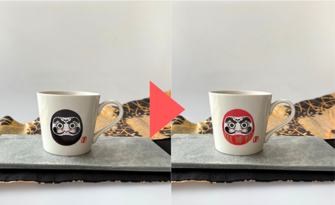 thermochromic mug ”daruma” (color changes with warm) thermochromic mug ”daruma” (color changes with warm)