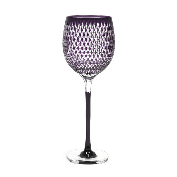edo kiriko “kome tsunagi” wine glass edo kiriko “kome tsunagi” wine glass