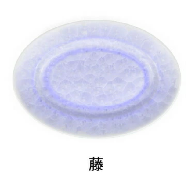 kyo yaki flower crystal small oval plate kyo yaki flower crystal small oval plate