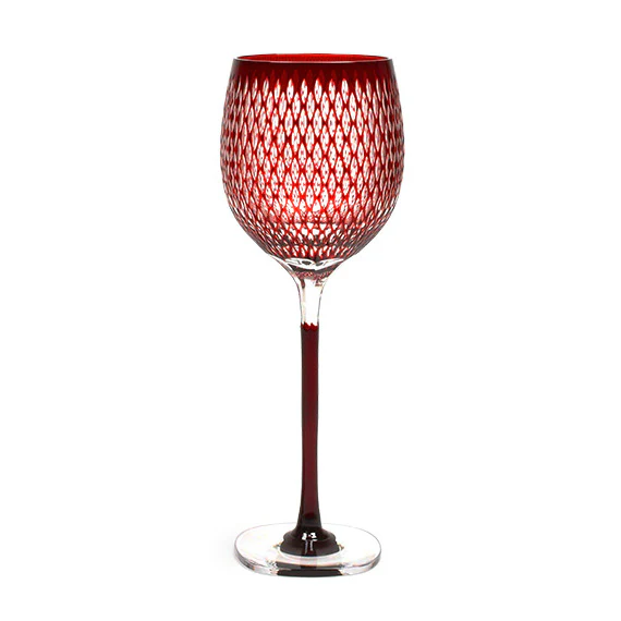 edo kiriko “kome tsunagi” wine glass edo kiriko “kome tsunagi” wine glass