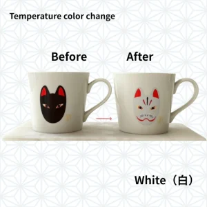 thermochromic mug ”inari’s sacred fox” (color changes with warm)