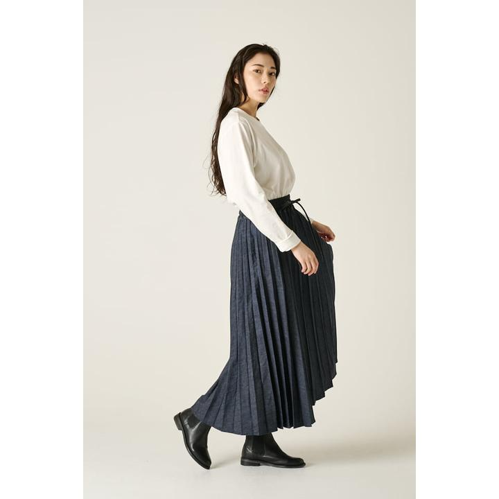 long pleats denim skirt long pleats denim skirt