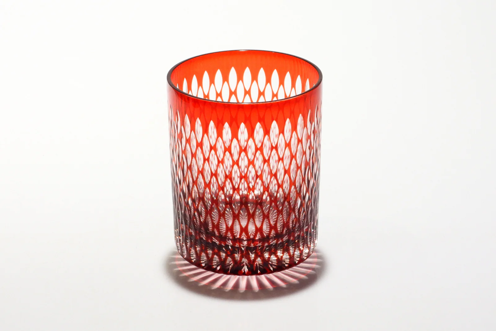 edo kiriko “kome tsunagi” old glass edo kiriko “kome tsunagi” old glass