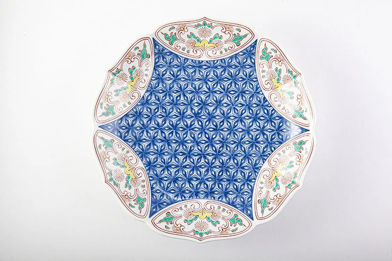 ironabeshima hemp leaf pattern plate ironabeshima hemp leaf pattern plate