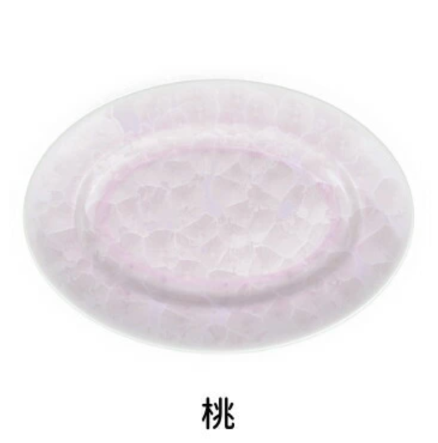 kyo yaki flower crystal small oval plate kyo yaki flower crystal small oval plate