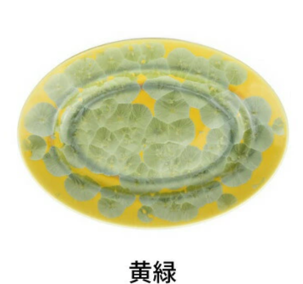 kyo yaki flower crystal small oval plate kyo yaki flower crystal small oval plate