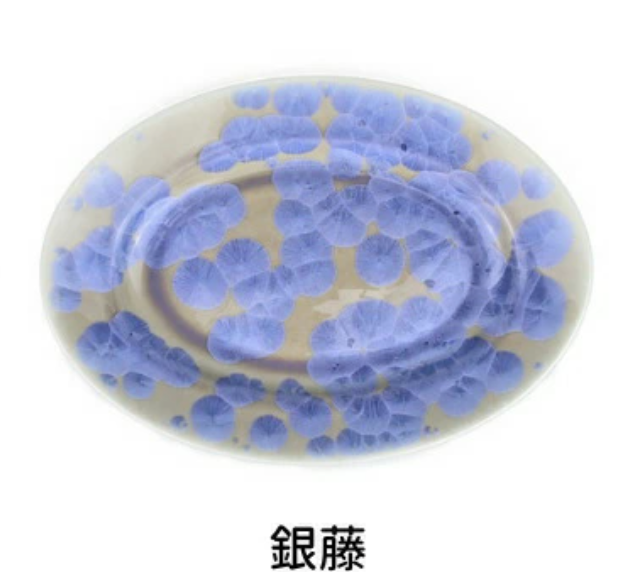 kyo yaki flower crystal small oval plate kyo yaki flower crystal small oval plate
