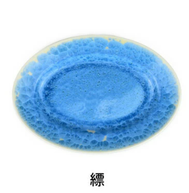 kyo yaki flower crystal small oval plate kyo yaki flower crystal small oval plate